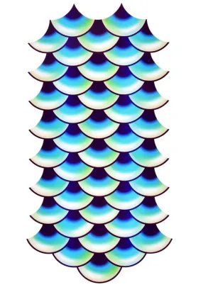 Large Blue Mermaid Scales Temporary Tattoo