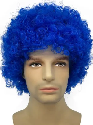 Large Curly Blue Afro Costume Wig