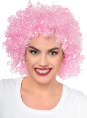Large Curly Light Pink Afro Adults Costume Wig