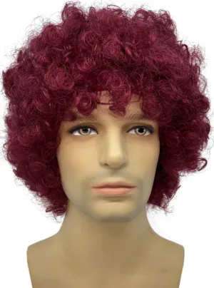Large Curly Maroon Afro Costume Wig