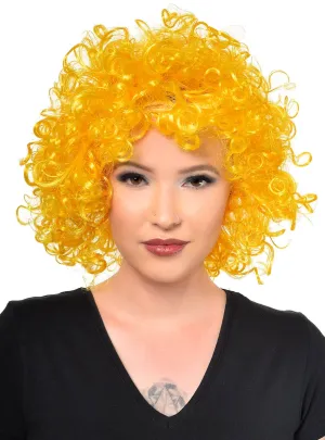 Large Curly Yellow Afro Adults Costume Wig