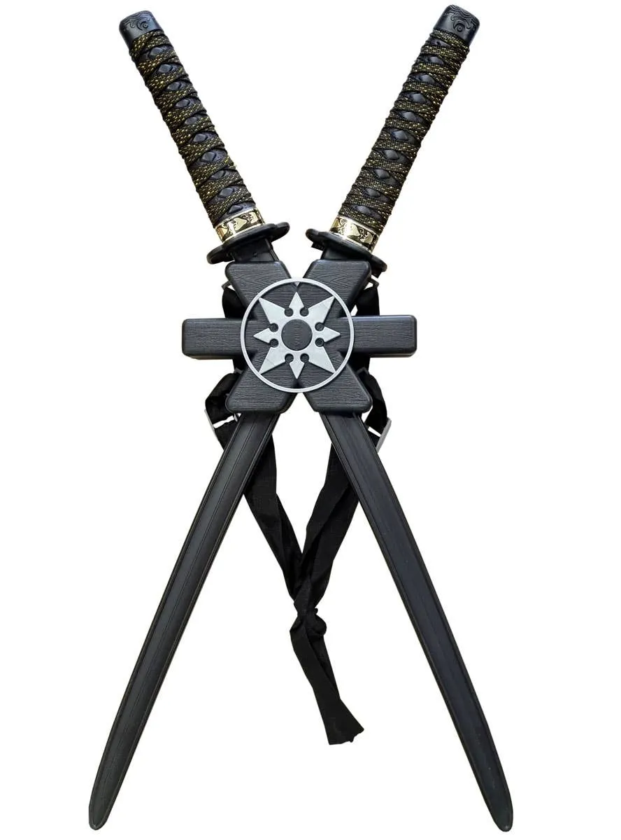 Large Double Ninja Sword Costume Weapon Set