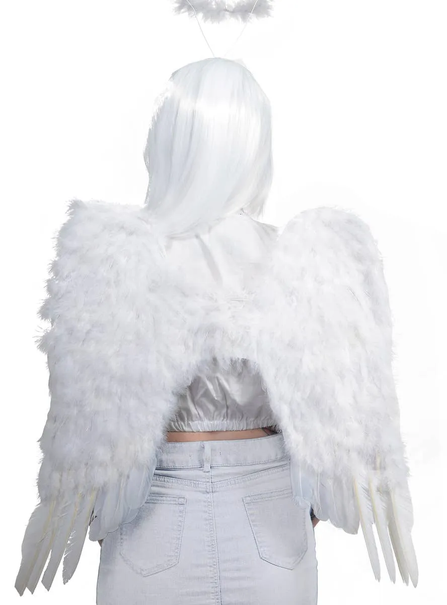 Large Fluffy White Feather Angel Costume Wings