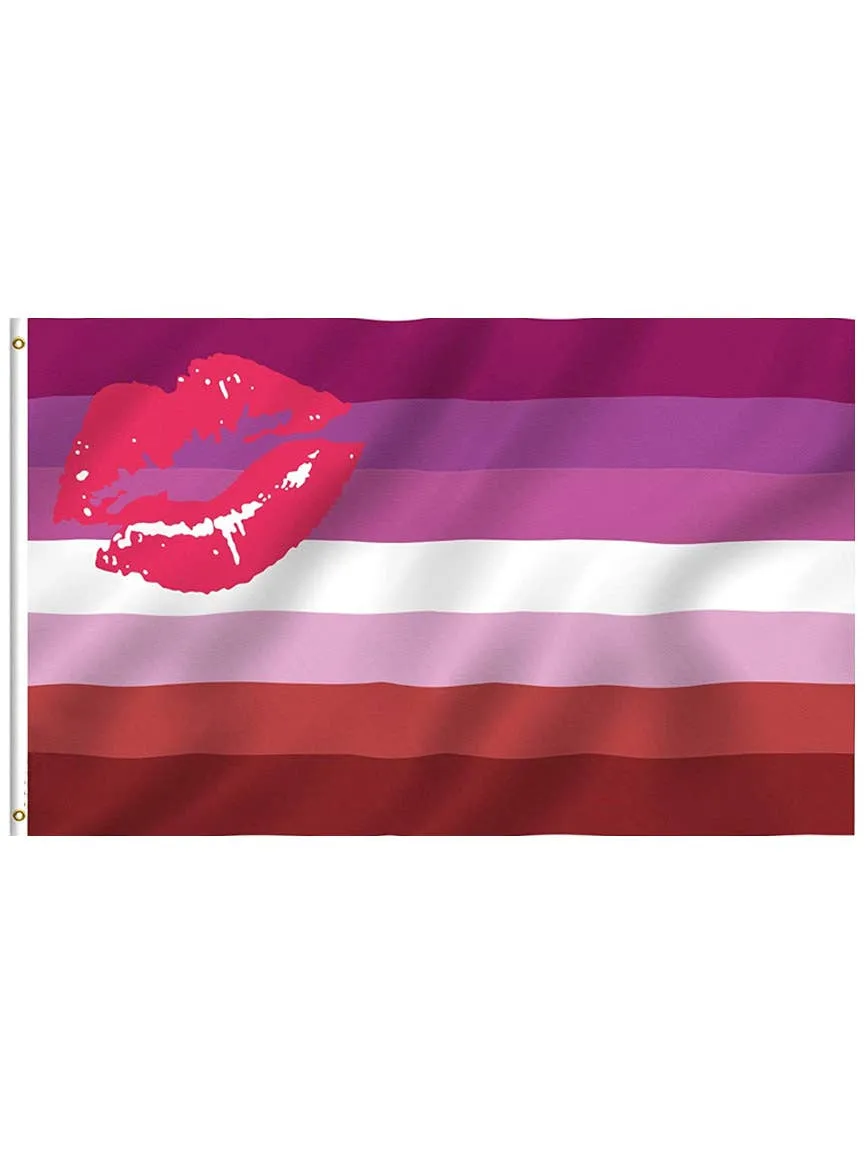 Large Lipstick Lesbian Pride Colour Flag Decoration