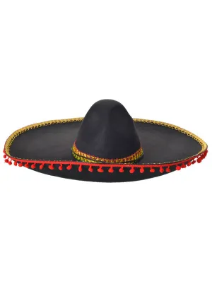 Large Mexican Sombrero Costume Hat with Colourful Trim