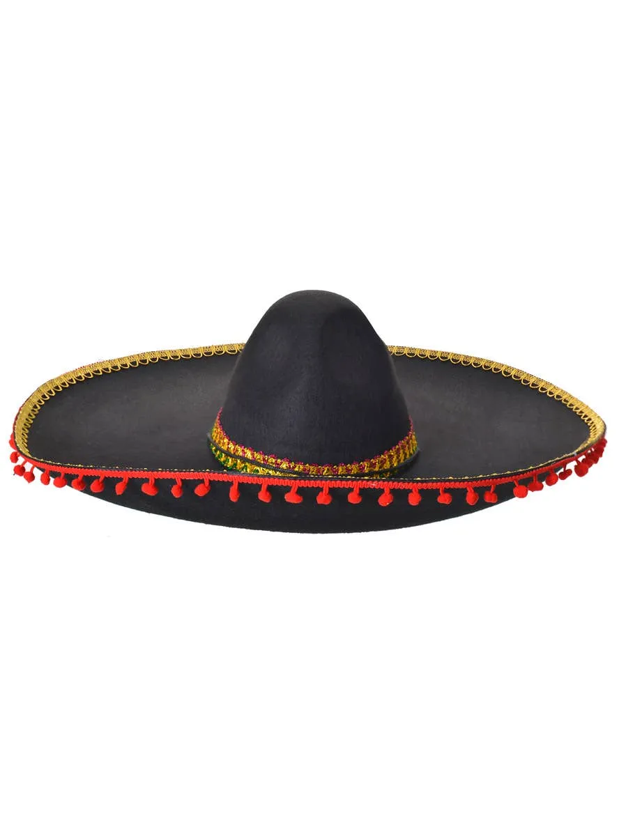 Large Mexican Sombrero Costume Hat with Colourful Trim