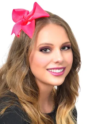 Large Neon Pink Hair Bow 80s Costume Accessory