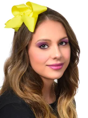 Large Neon Yellow Hair Bow 80s Costume Accessory