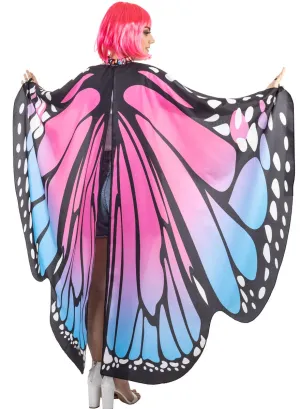 Large Pink and Blue Butterfly Festival Costume Wings