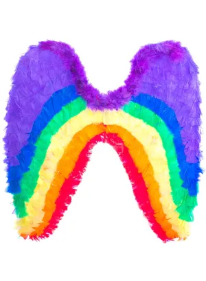 Large Rainbow Pride Feather Costume Wings