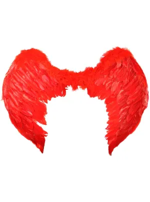 Large Red Feather Fallen Angel Costume Wings