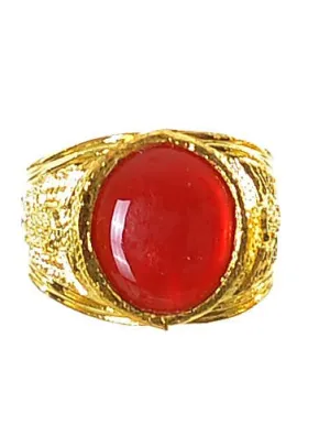 Large Red Jewel Gold Ring Costume Jewellery