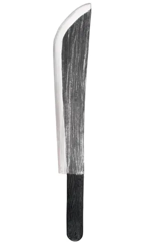Large Silver and Black Machete Halloween Weapon
