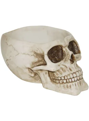 Large Skull Head Trick or Treat Bowl Halloween Decoration