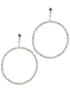 Large Sparkly Diamante Hoop Costume Earrings