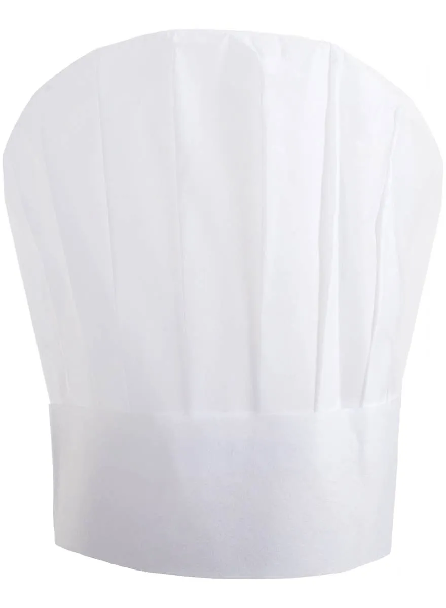 Large White Chef Costume Hat for Adults
