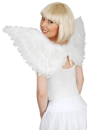 Large White Feather Pointed Angel Costume Wings