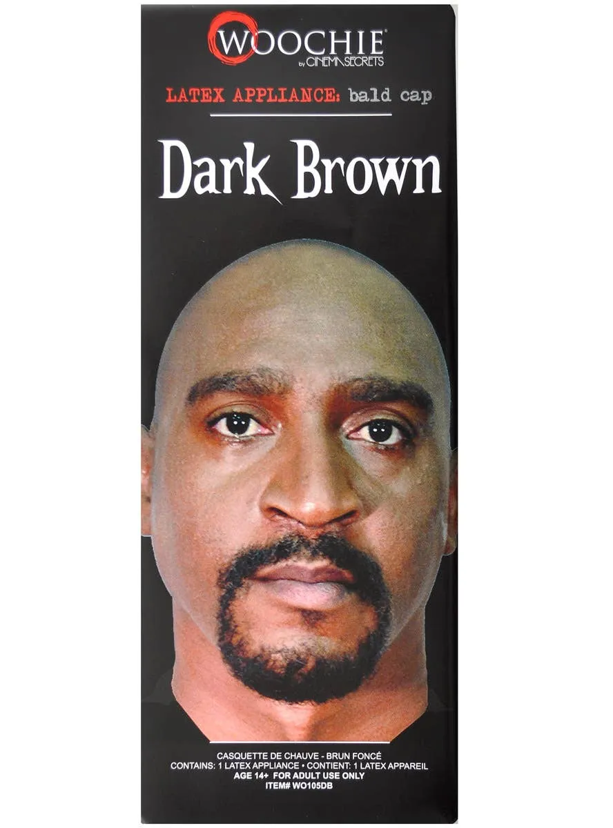 Latex Dark Brown Bald Cap Special FX Prosthetic
