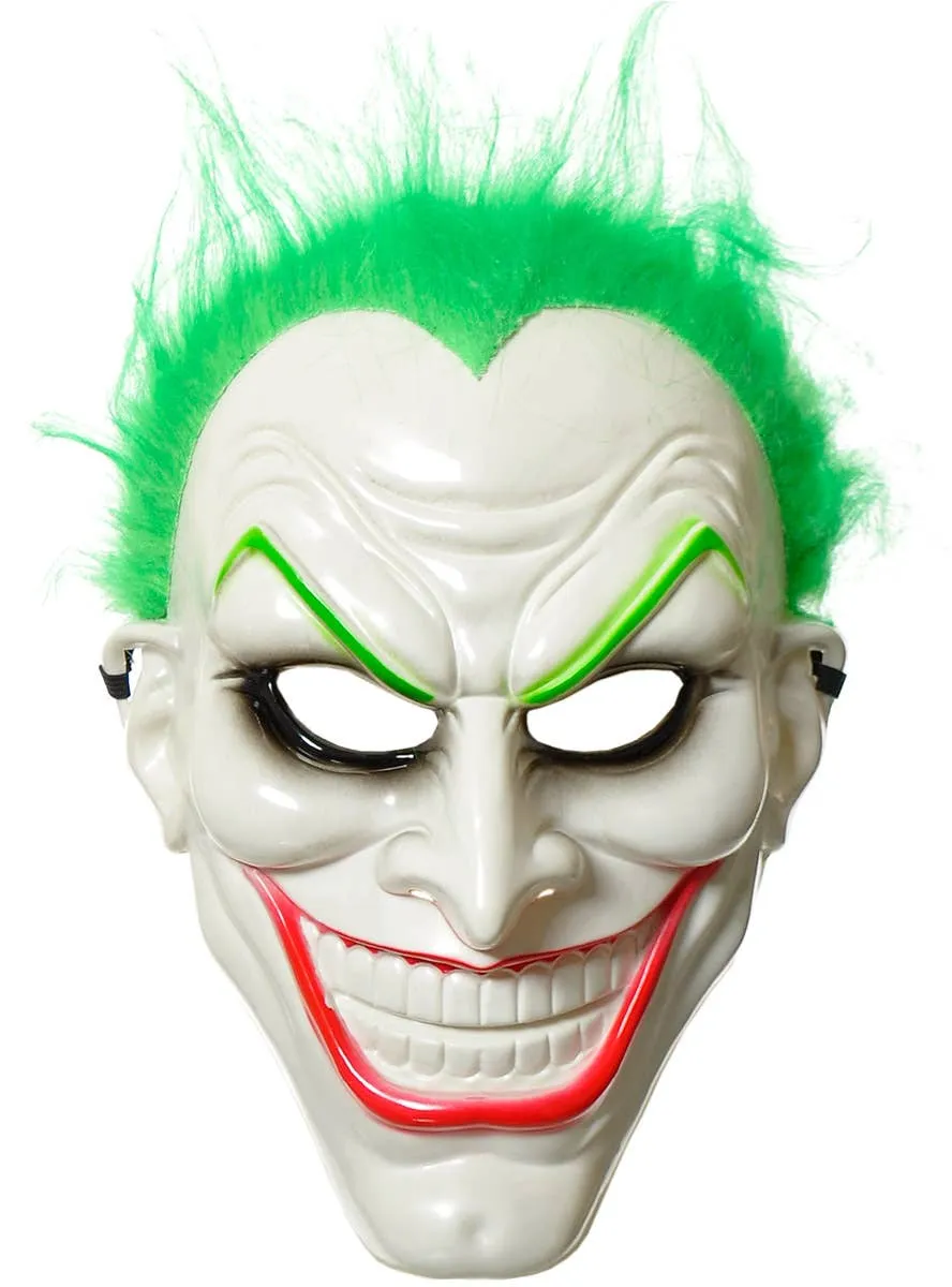 Laughing Clown Comic Book Villain Costume Mask