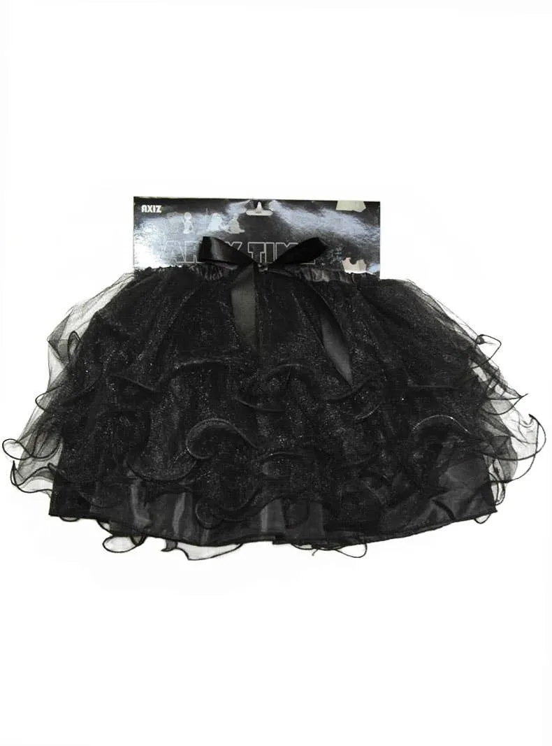 Layered Womens Black Halloween Costume Tutu