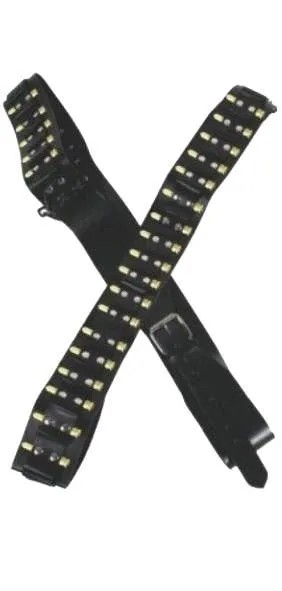 Leather Look Black And Gold Ammunition Belt Costume Accessory