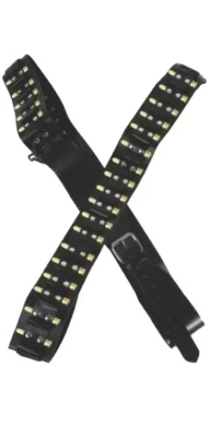Leather Look Black And Gold Ammunition Belt Costume Accessory