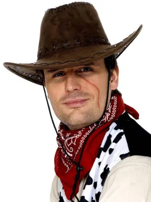 Leather Look Cowboy Hat in Brown