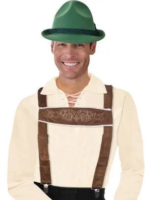 Lederhosen Brown Faux Suede Costume Braces