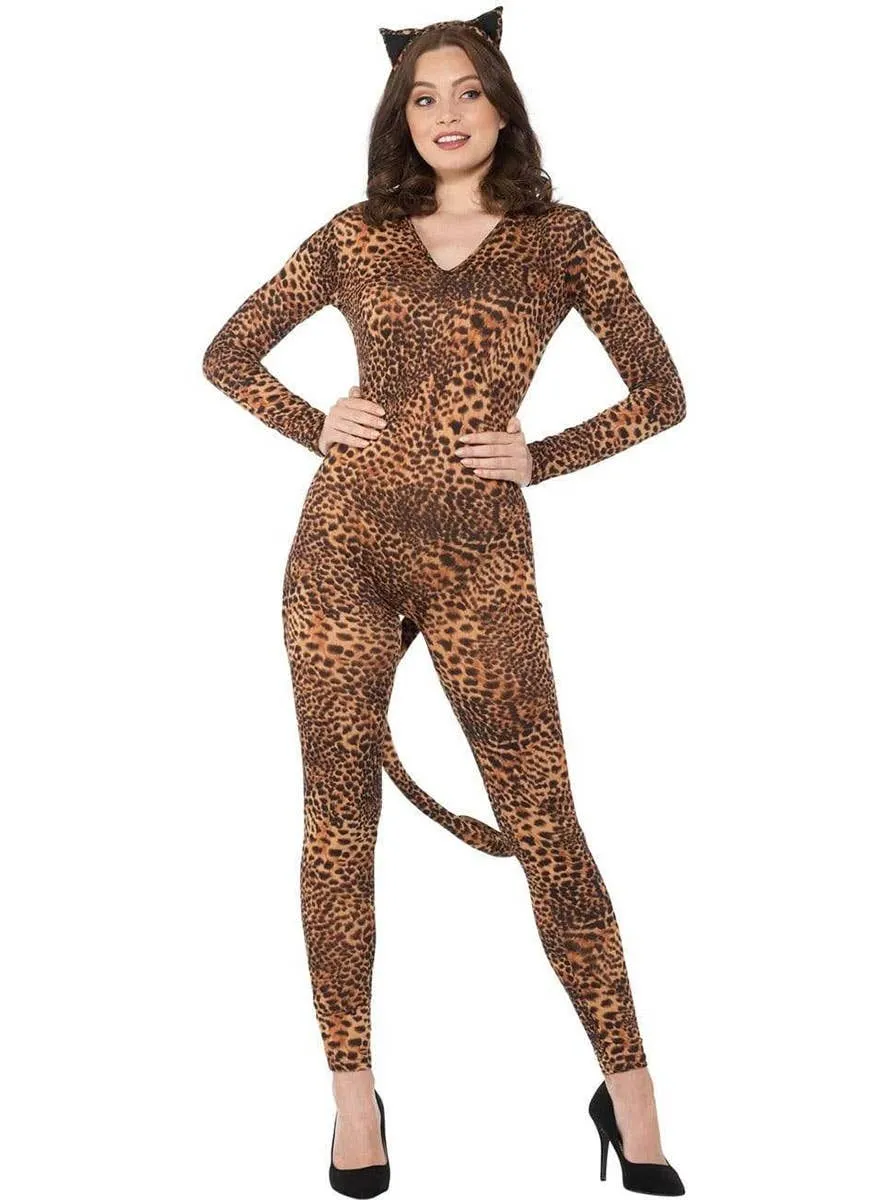 Leopard Catsuit Womens Sexy Costume