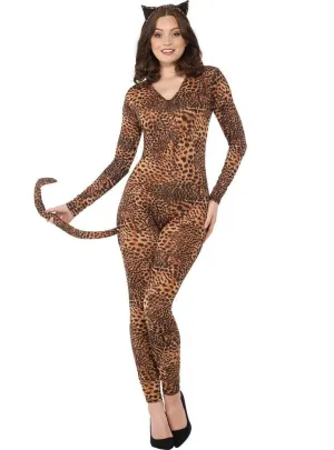 Leopard Catsuit Womens Sexy Costume