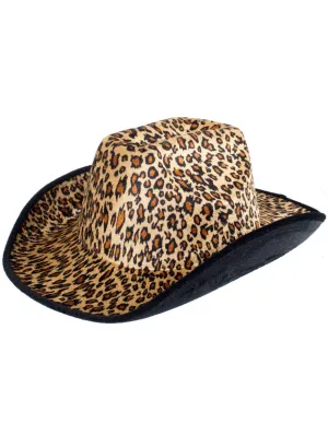 Leopard Print Adults Cowboy Costume Hat
