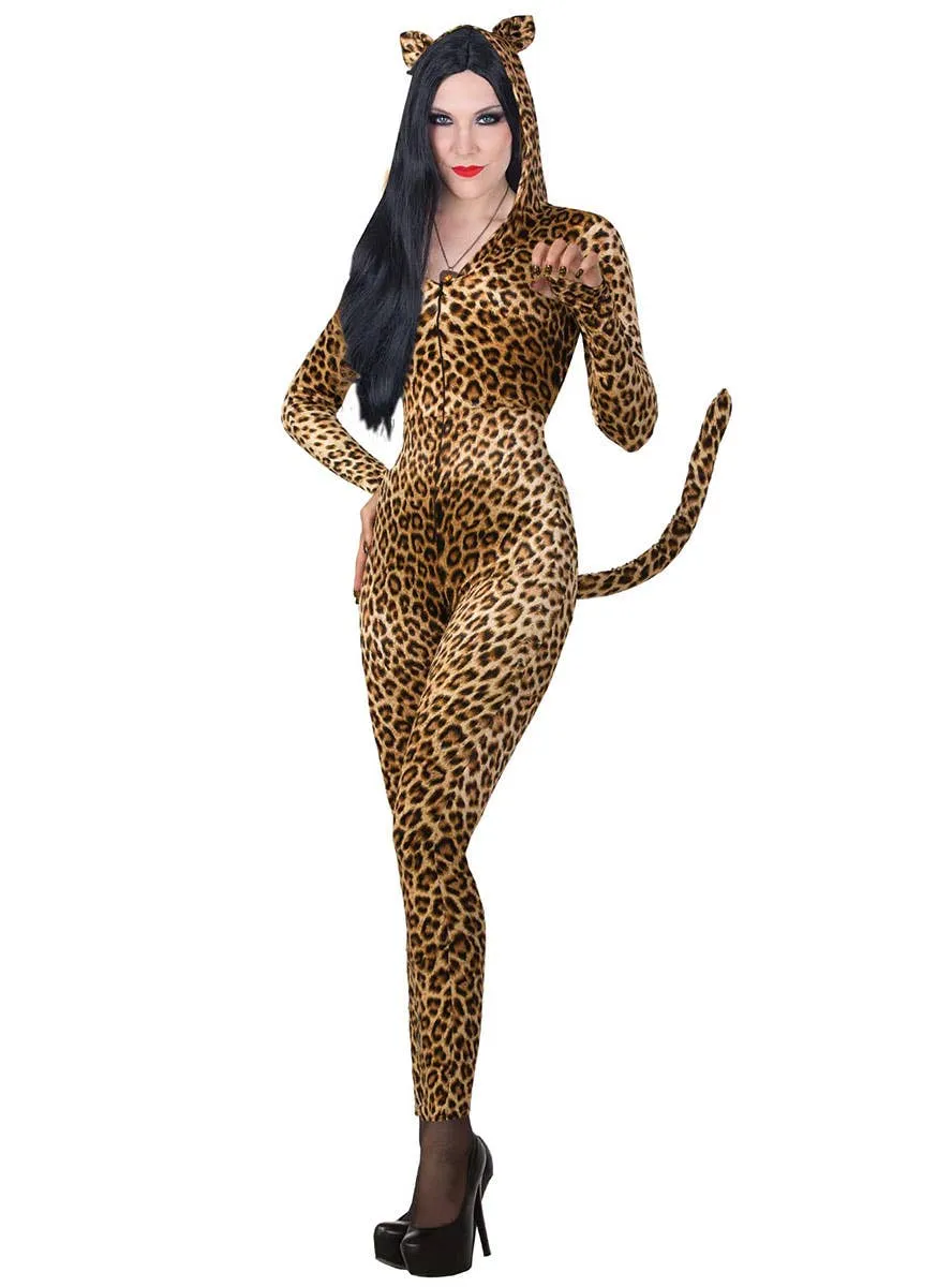 Leopard Print Catsuit Womens Costume