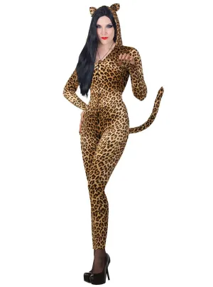 Leopard Print Catsuit Womens Costume