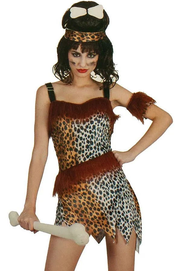Leopard Print Womens Prehistoric Cavewoman Costume