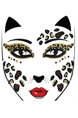 Leopard Stick On Novelty Face Tattoos