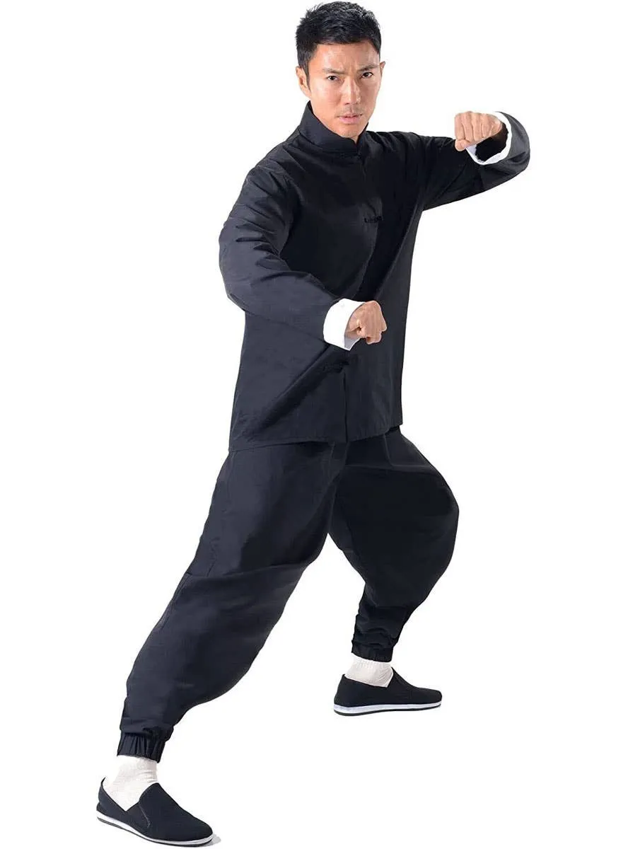 Licensed Bruce Lee Mens Black Kung Fu Costume