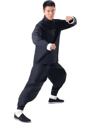 Licensed Bruce Lee Mens Black Kung Fu Costume