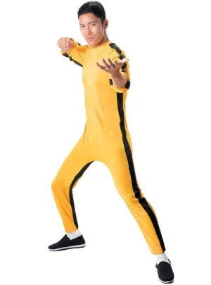 Licensed Bruce Lee Mens Yellow Kung Fu Costume