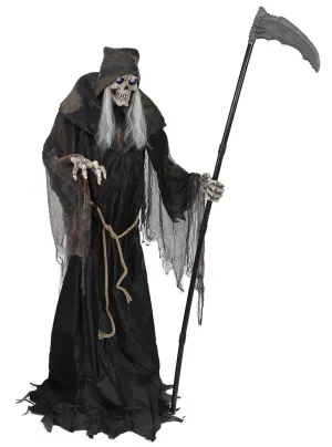 Life Size Animated DigitEye Lunging Grim Reaper Halloween Decoration