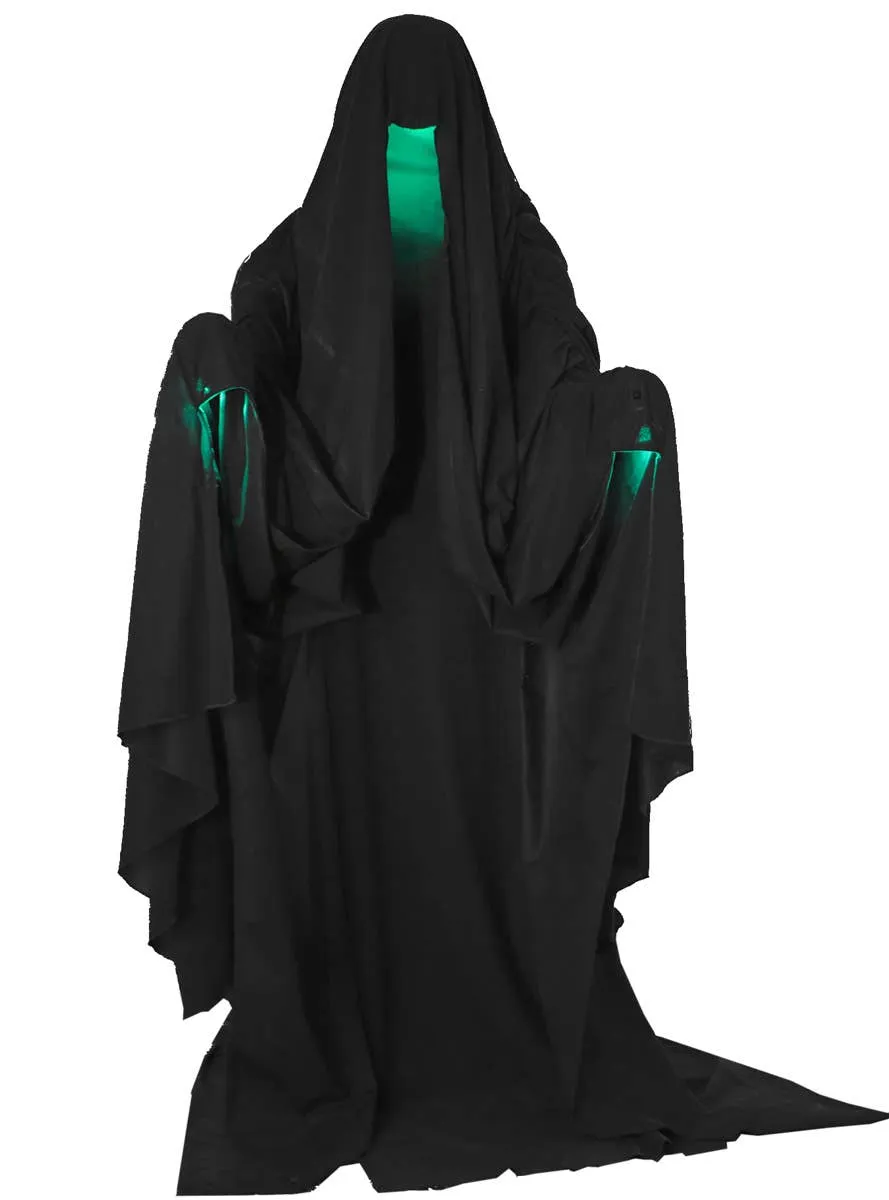 Life Size Animated Hooded Phantom Halloween Decoration with Lights