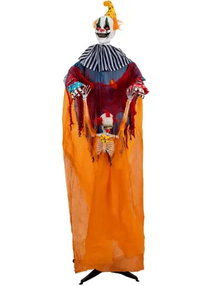 Life Size Clown with Marionette Skeleton Animated Halloween Decoration