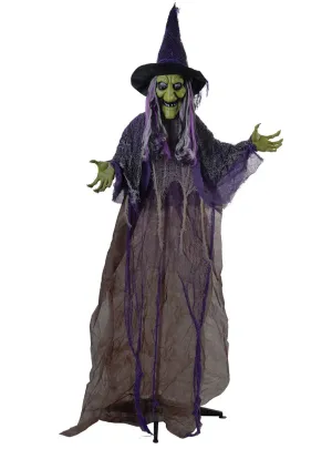 Life Size Standing Witch Halloween Decoration with Lights