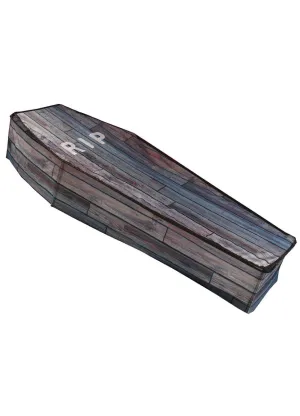 Life Size Wood Look Coffin Halloween Prop