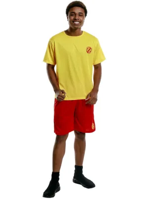 Lifesaving Red and Yellow Mens Lifeguard Costume