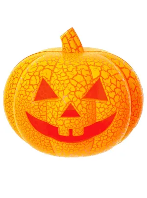 Light and Sound Orange Crackle Pumpkin Halloween Decoration
