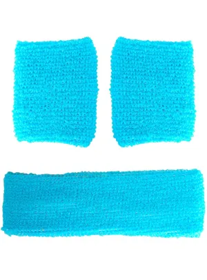 Light Blue Wrist and Head Sweatbands Set