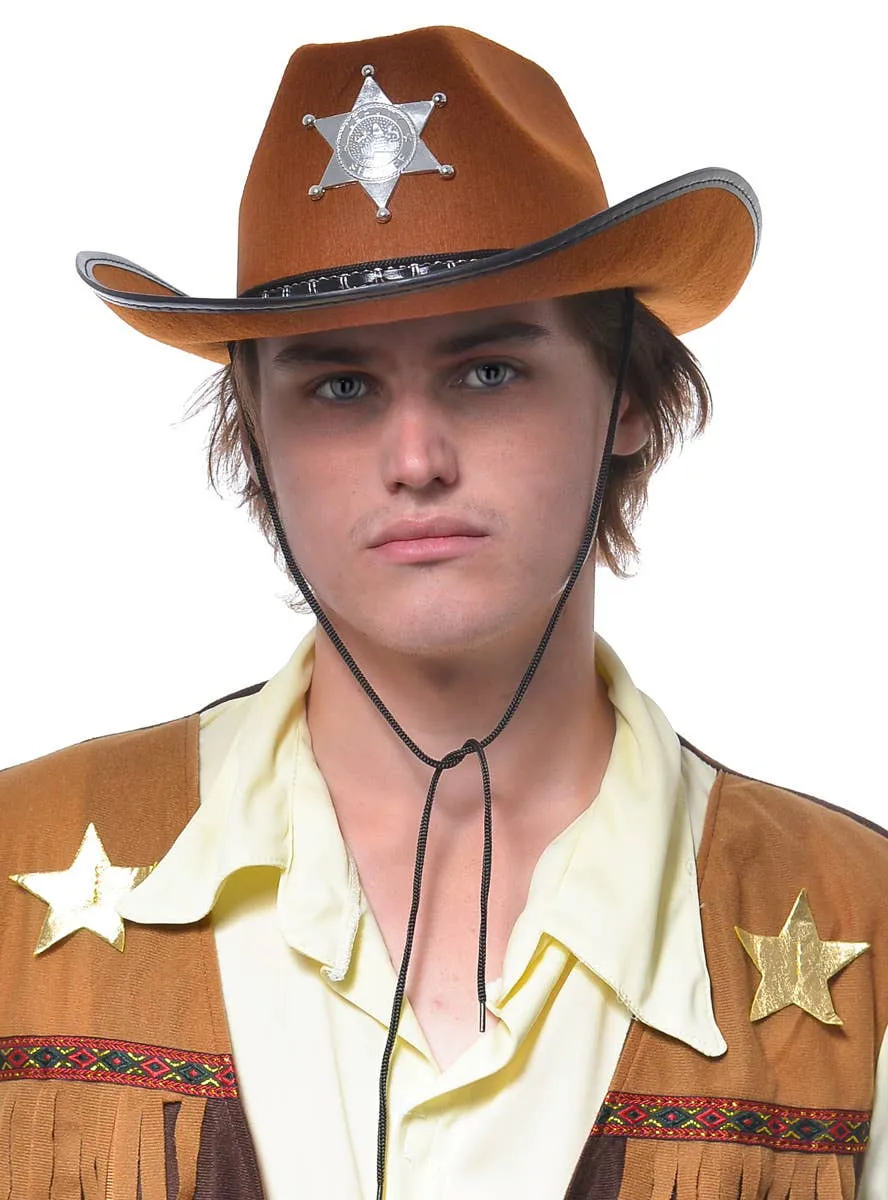 Light Brown Sheriff Deputy Adults Cowboy Hat