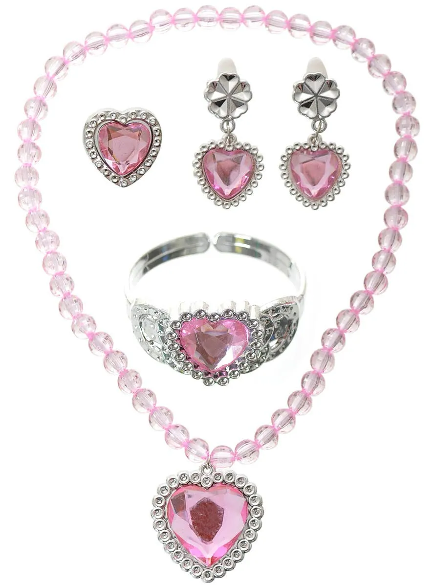 Light Pink 4 Piece Girls Princess Jewellery Set