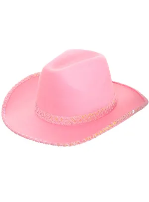 Light Pink Cowgirl Hat with Sequin Trim