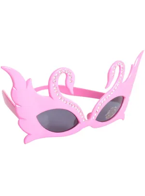Light Pink Swan Costume Glasses with Rhinestones